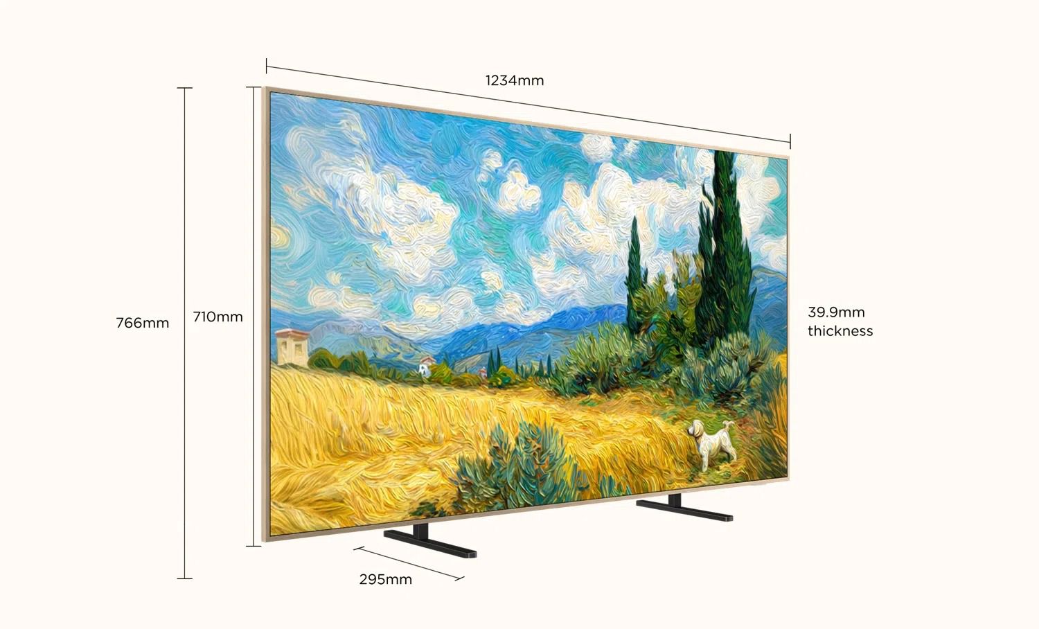 kích thước tham khảo của Tivi 55A400 PRO